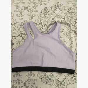 Under Armour Sports Bra Low Impact Racerback Large Purple Black